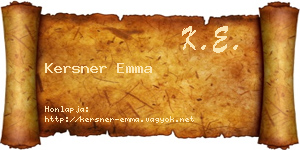 Kersner Emma névjegykártya